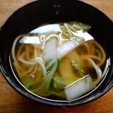 素麺と白菜の澄まし汁